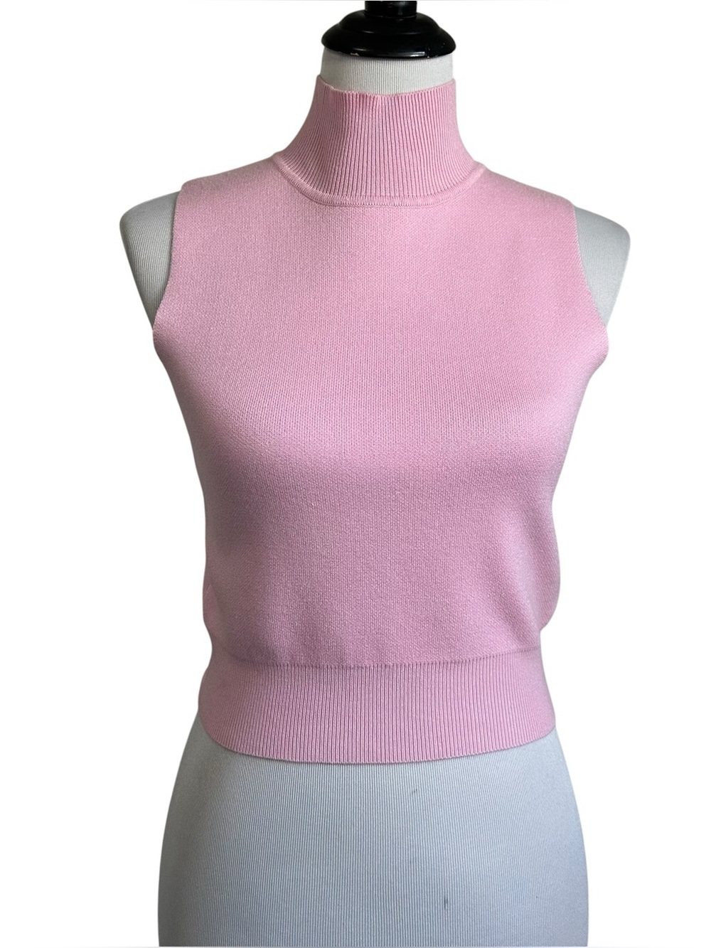 Akira Womens Sleeveless Turtle Neck Stretch Knit Top Sz Small Pink